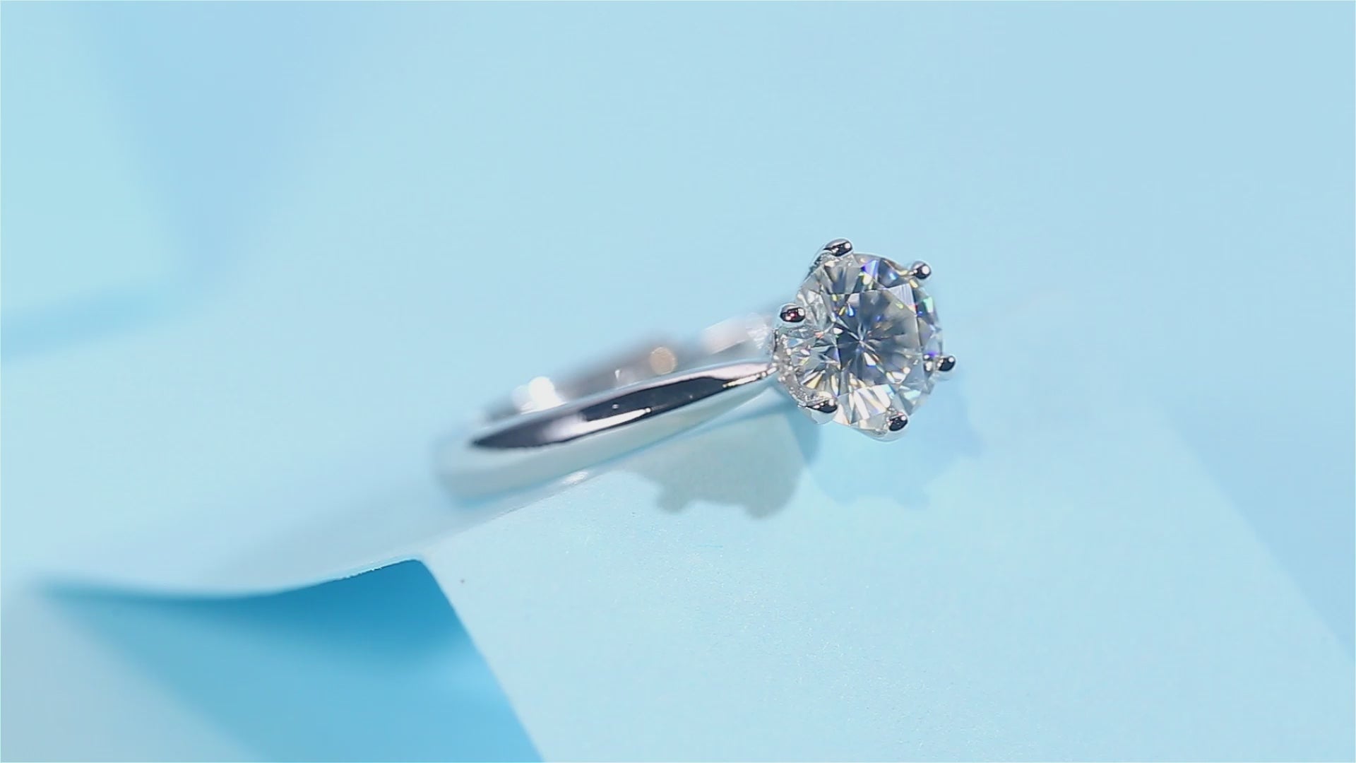 1ct VVS1 D Moissanite Adjustable Ring 925 Silver with GRA Certificate & Gift Box