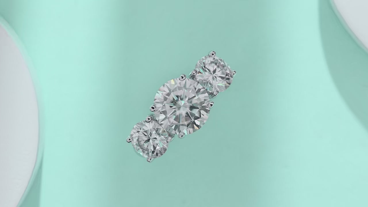 Charmsolo 3CT Moissanite Ring | 925 Sterling Silver | VVS1 D Color | Prong Setting