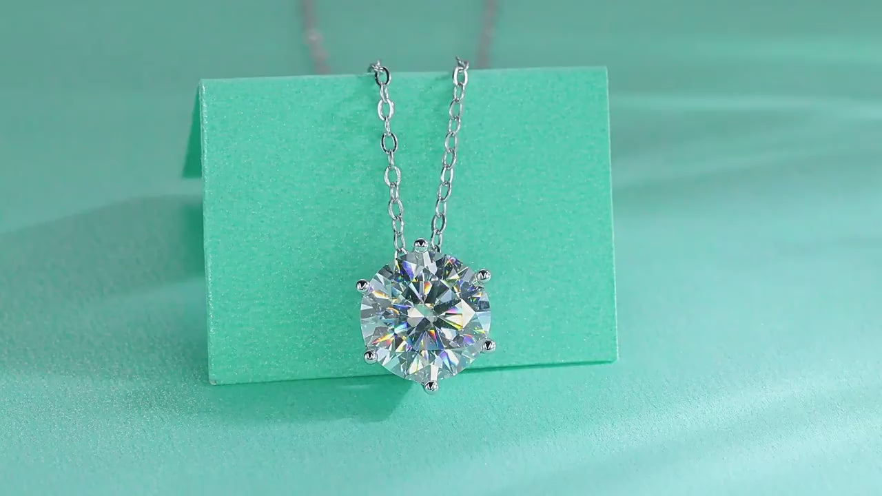 Beating Heart Moissanite Pendant Necklace | S925 Silver 18K Gold Plated | 1/2/3ct VVS1 D-Color | Princess Series | GRA Certified | Charmsolo