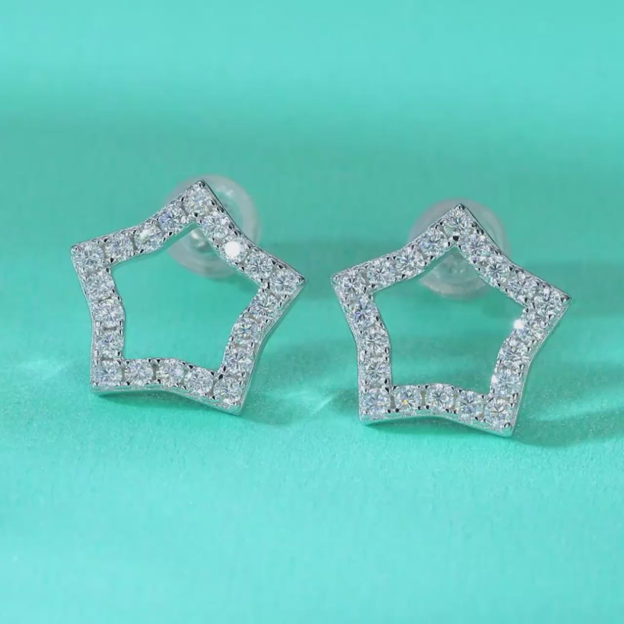 Charmsolo Moissanite Star Earrings | Ice Flower Tassel Design | S925 Silver 18K Gold Plated | VVS1 D Color | GRA Certified