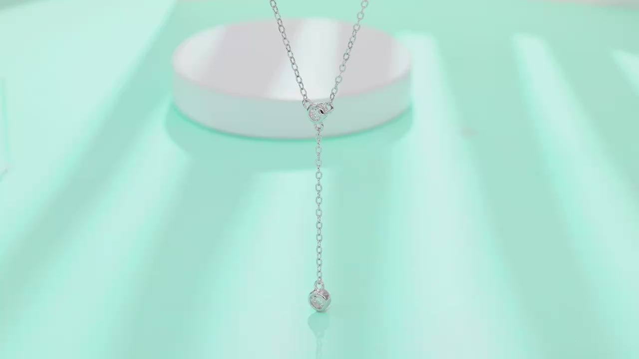 Moissanite Sparkling O Chain Pendant Necklace | 925 Silver 18K Gold Plated | 2 VVS1 D Color Stones