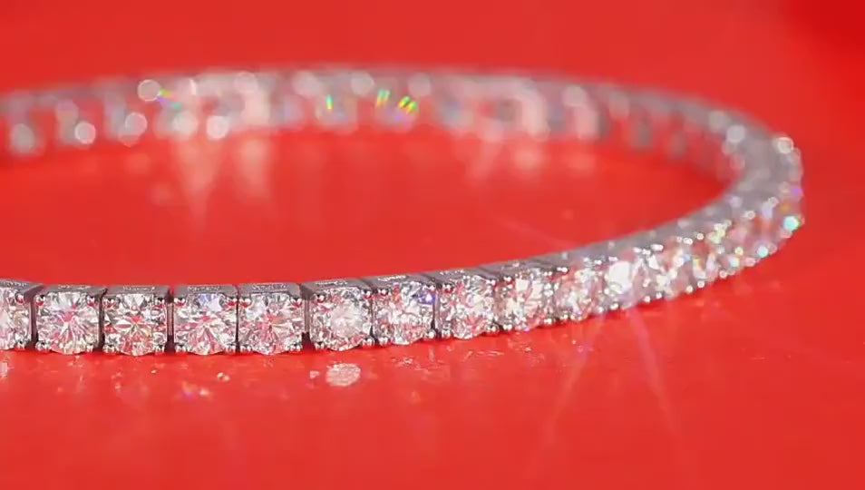 Charmsolo Moissanite Tennis Bracelet | 925 Sterling Silver 18K Gold Plated | VVS1 D Color | L12759