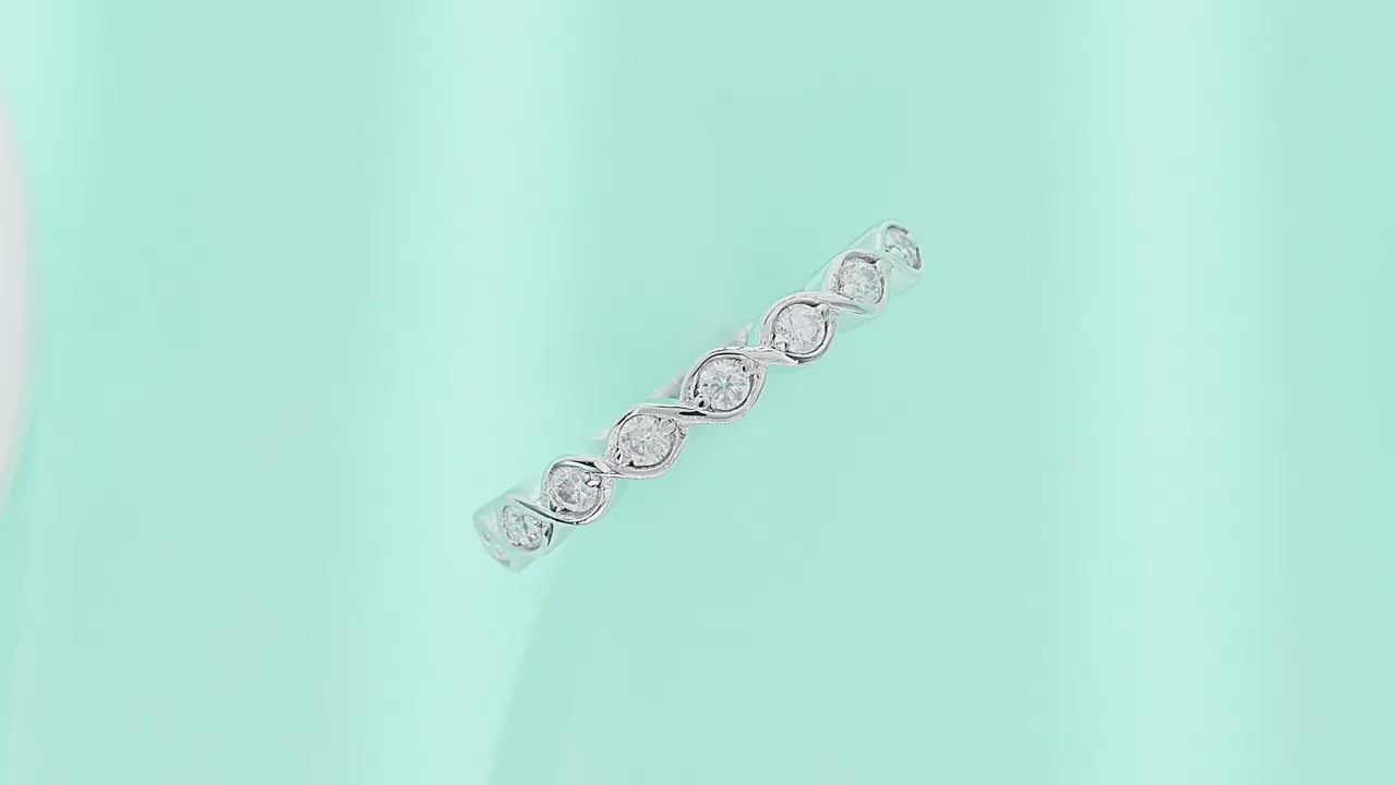 Charmsolo 2 Carat Moissanite Eternity Ring | 180° Horse Eye Setting | S925 Silver | Wedding Anniversary Gift