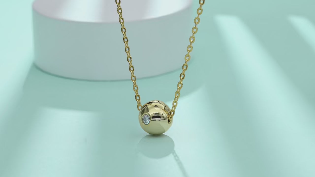 Moissanite Geometric Pendant Necklace 925 Silver 18K Gold – Sparkling O-Chain