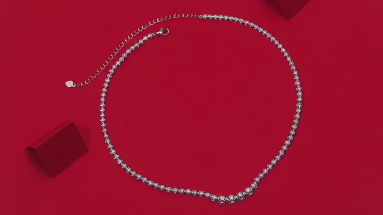Four-Stone Moissanite Clavicle Chain Necklace | S925 Silver 18K Gold Plated | 4 × 4mm VVS1 D-Color | GRA Certified | Charmsolo