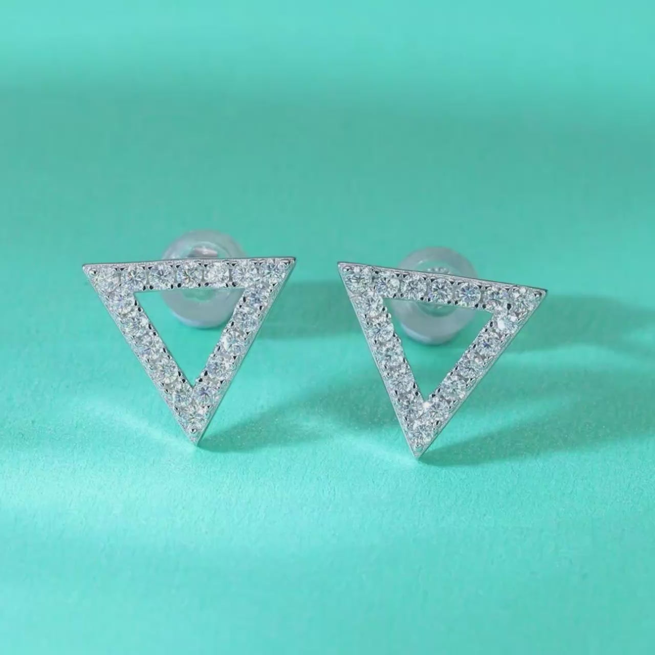 Charmsolo Moissanite Hexagonal Stud Earrings | S925 Silver 18K Gold Plated | VVS1 D Color | GRA Certified | Pair