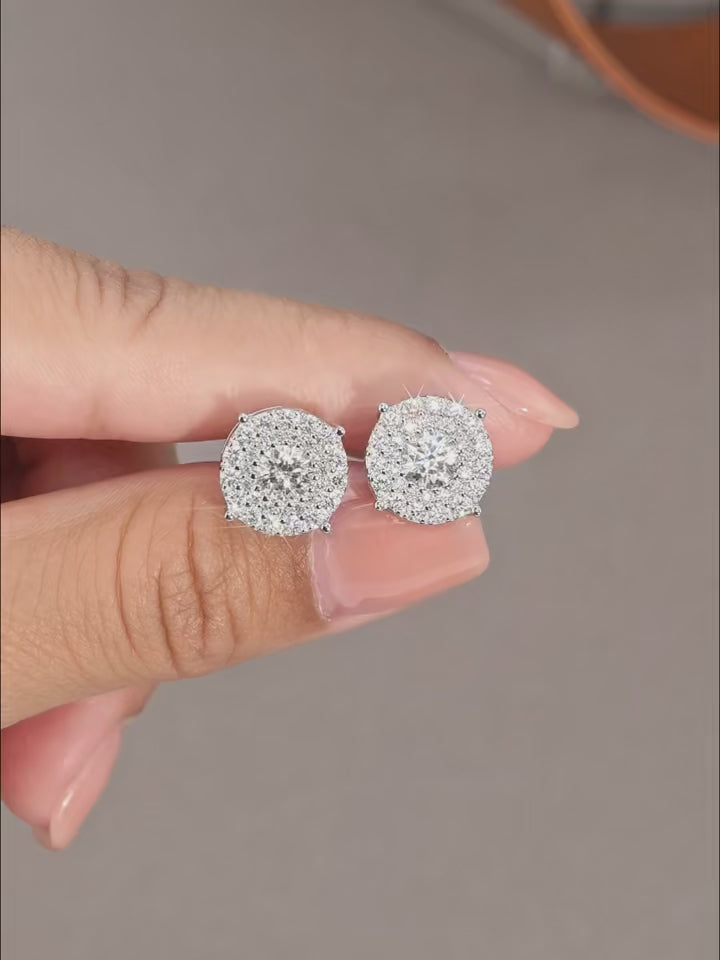 Moissanite Stud Earrings S925 Silver 18K Gold – 0.5ct Eight Hearts & Arrows NGTC