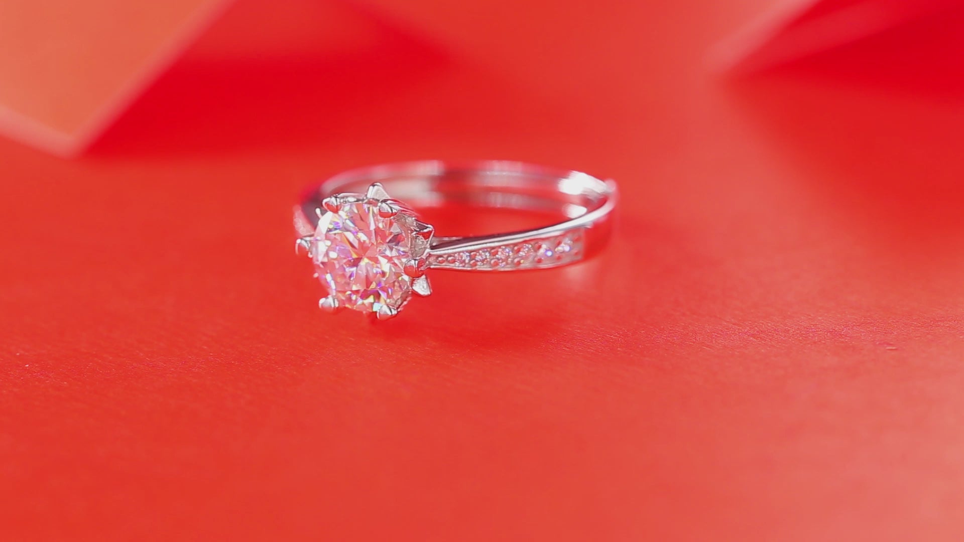 GRA Moissanite Promise Ring for Her | Free Custom Engraving | Adjustable Silver Band
