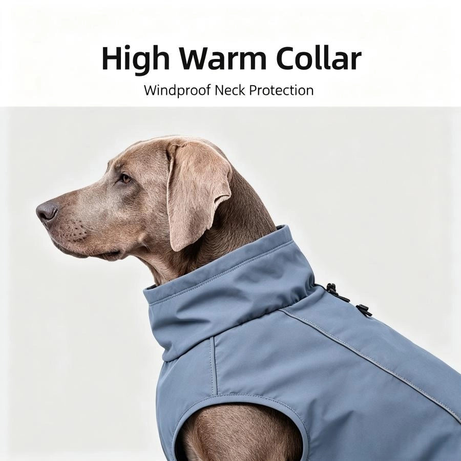 PD10062 Waterproof Windproof Polyester Dog Winter Coat Adjustable Outdoor Jacket For Large Dogs