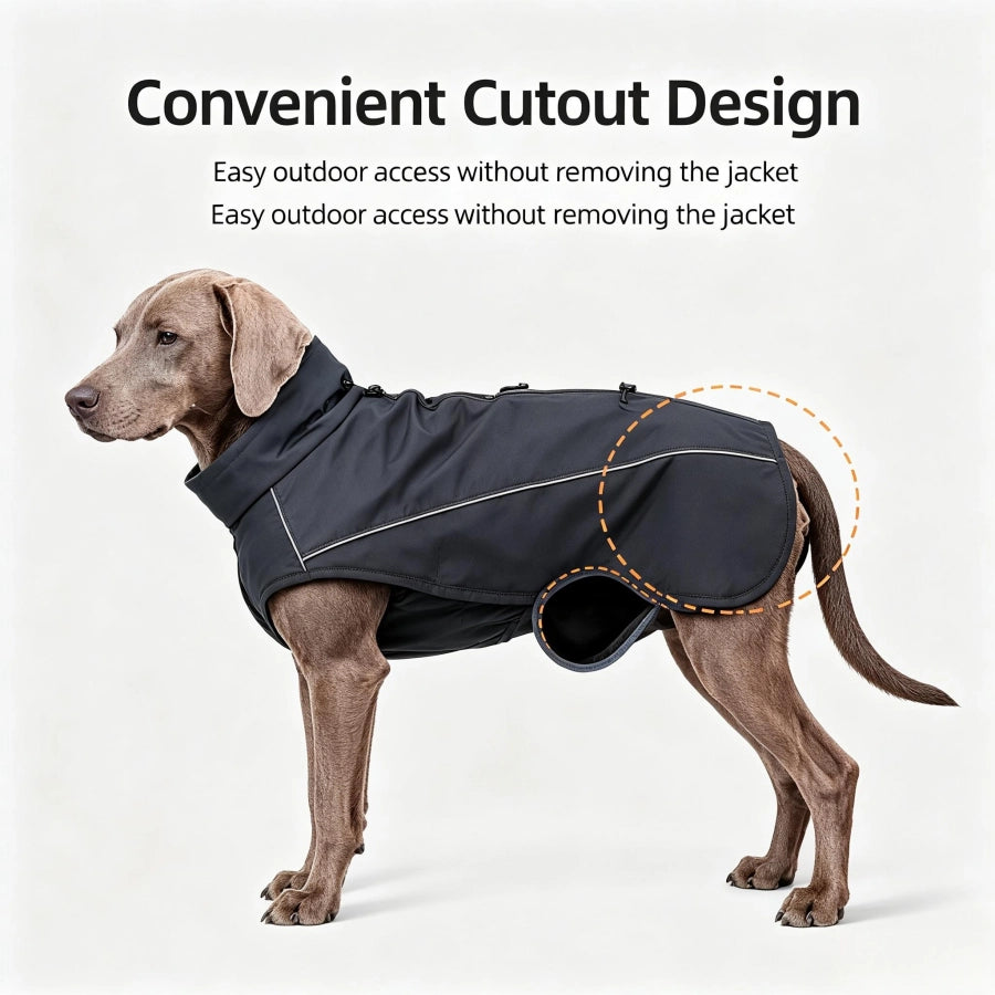 PD10062 Waterproof Windproof Polyester Dog Winter Coat Adjustable Outdoor Jacket For Large Dogs