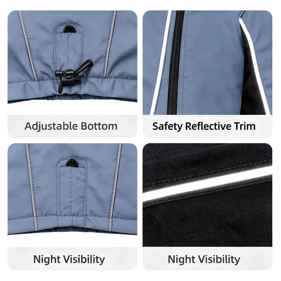 PD10062 Waterproof Windproof Polyester Dog Winter Coat Adjustable Outdoor Jacket For Large Dogs
