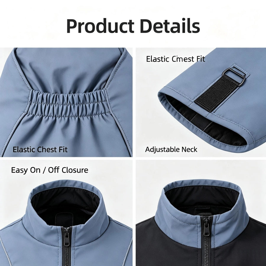 PD10062 Waterproof Windproof Polyester Dog Winter Coat Adjustable Outdoor Jacket For Large Dogs